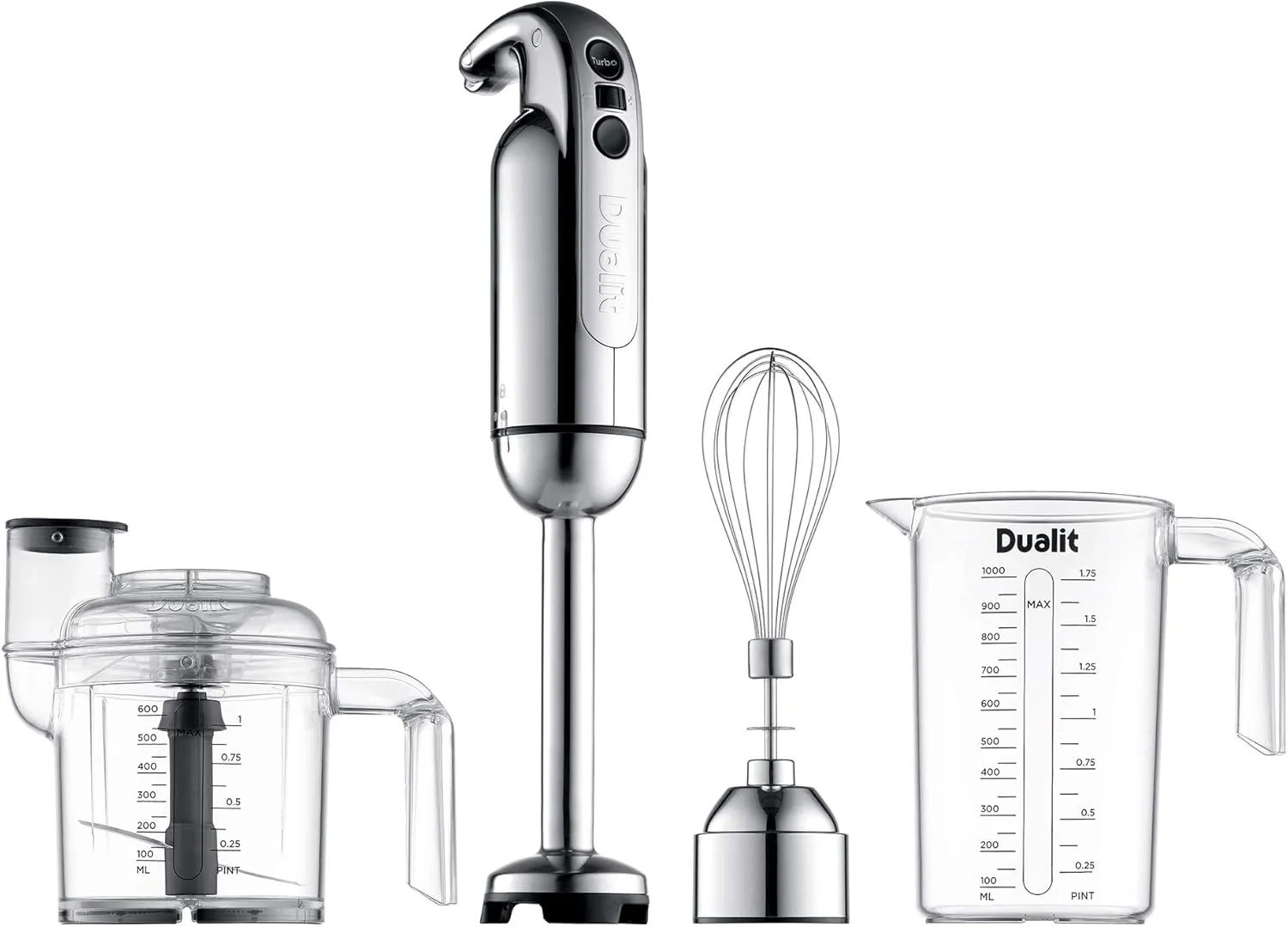 Dualit Immersion Blender with Accessory Kit, Chrome