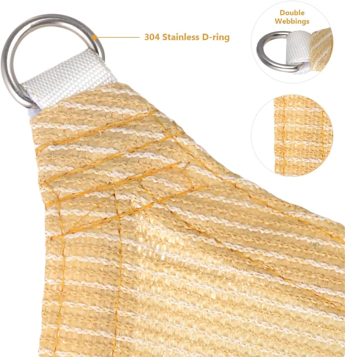 Eden's Decor Straight Flat-Edged Sun Shade Sail Rectangular 4' x 10' Beige UV-Blocking Outdoor Canopy Fabric Cloth Awning for Pergola Patio Garden Backyard Custom Size
