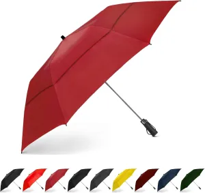 EEZ-Y Golf Umbrella - 58 Inch Windproof Rain Umbrellas w/Double Canopy - Compact, Portable & Break Resistant for Travel – Burgundy