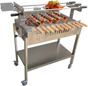 Electric Automatic BBQ Rotisserie Grill Kit Multifunctional Charcoal Grill Outdoor Camping Large Stainless Steel Grill for Pig Rotisserie Hog Lamb