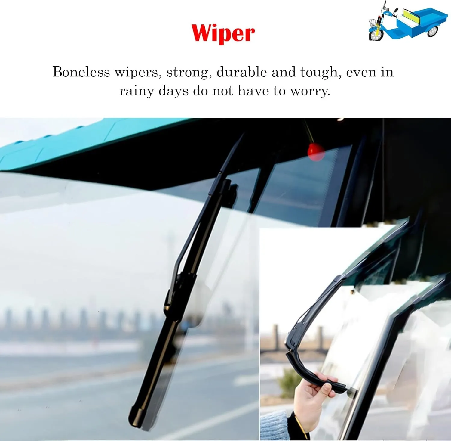 Electric Tricycle Protective Cover for Rain Sun Snow Proof, Sanbengzi Cover with Wipers & Reflective Strips, Easy to Install Tricycle Frame Canopy(Gray,31.5inch/80cm Wide)