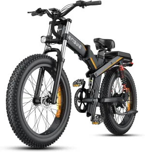 ENGWE X24/X26 1200W Electric Bike for Adults, 26" x 4.0 Fat Tire Folding Ebike with Single/Dual Removable Battery 48V 19.2AH/ 10AH up to 62/94Miles & 31MPH