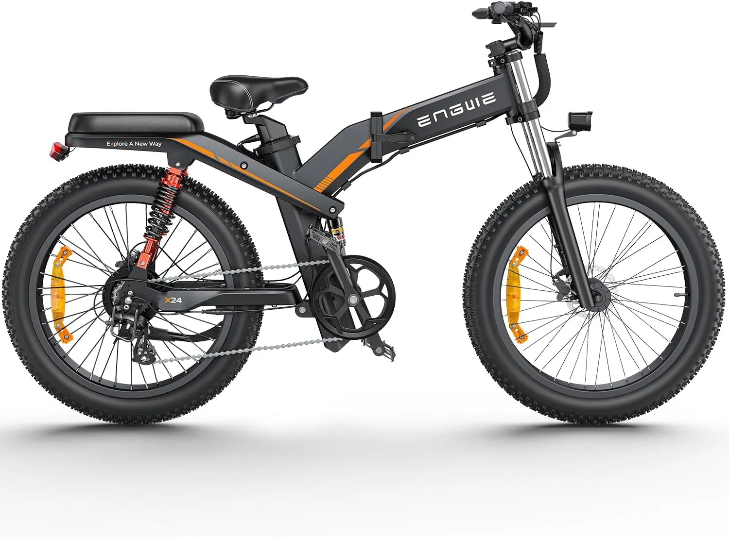 ENGWE X24/X26 1200W Electric Bike for Adults, 26" x 4.0 Fat Tire Folding Ebike with Single/Dual Removable Battery 48V 19.2AH/ 10AH up to 62/94Miles & 31MPH