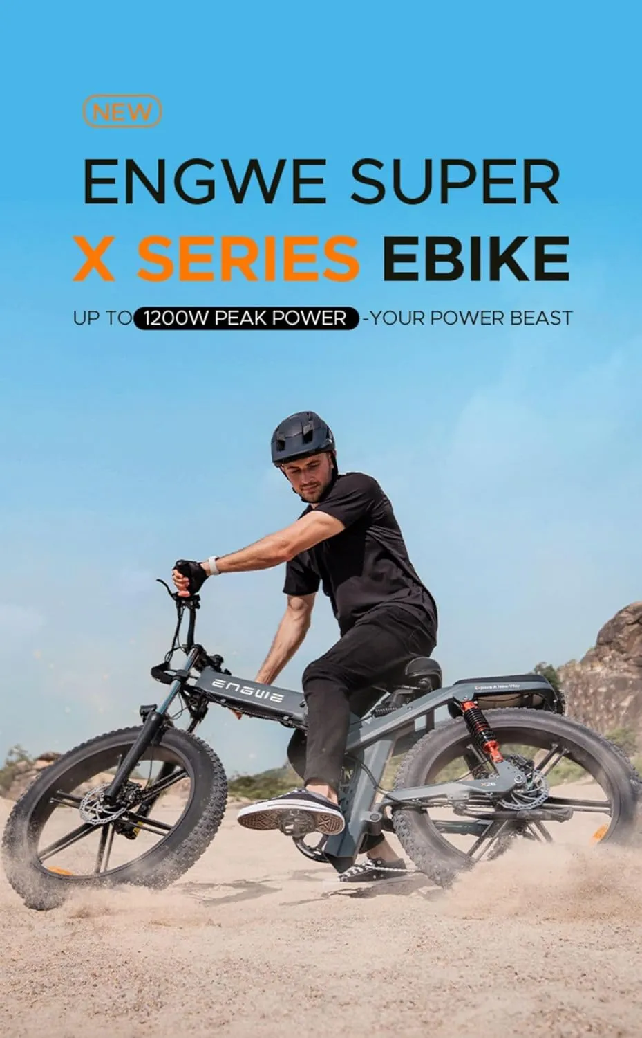 ENGWE X24/X26 1200W Electric Bike for Adults, 26" x 4.0 Fat Tire Folding Ebike with Single/Dual Removable Battery 48V 19.2AH/ 10AH up to 62/94Miles & 31MPH