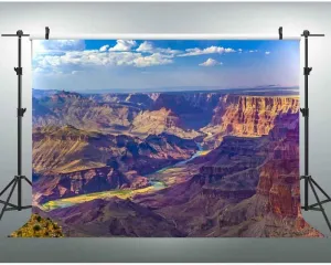 EOA 7(W) x5(H) FT Grand Cayon Aerial View Picture Photography Backdrop Arizona River Stream Rock Plateau Background Party Banner Photo Shoot Studio Props