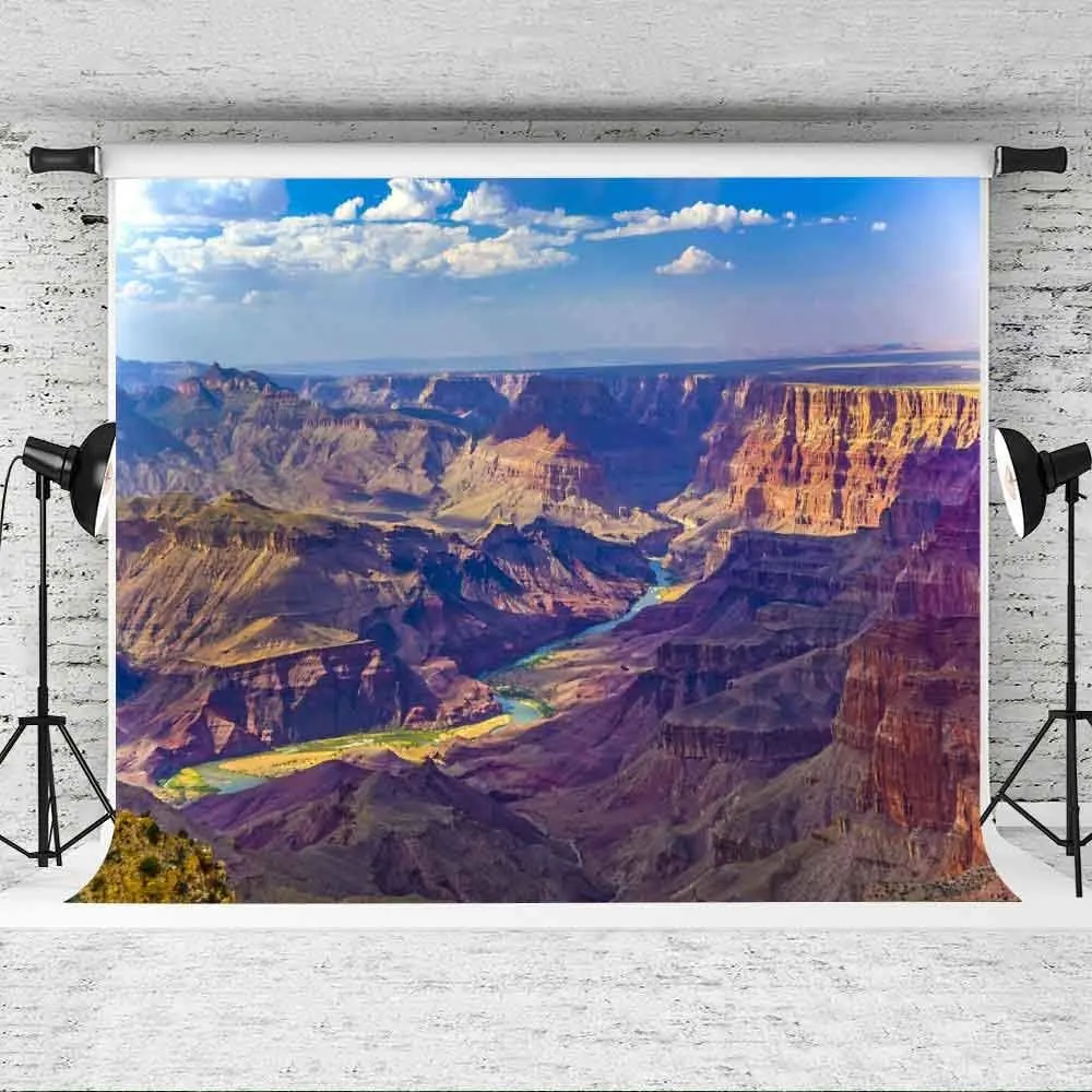 EOA 7(W) x5(H) FT Grand Cayon Aerial View Picture Photography Backdrop Arizona River Stream Rock Plateau Background Party Banner Photo Shoot Studio Props