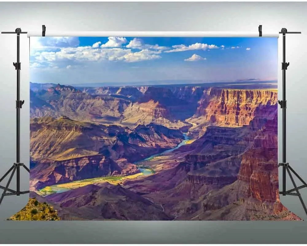 EOA 7(W) x5(H) FT Grand Cayon Aerial View Picture Photography Backdrop Arizona River Stream Rock Plateau Background Party Banner Photo Shoot Studio Props