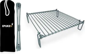 EPUKEN® Portable Folding Grill – Lightweight 2.65 lbs Stainless Steel BBQ | Compact Campfire Grill for Camping, Hiking & Outdoor Cooking