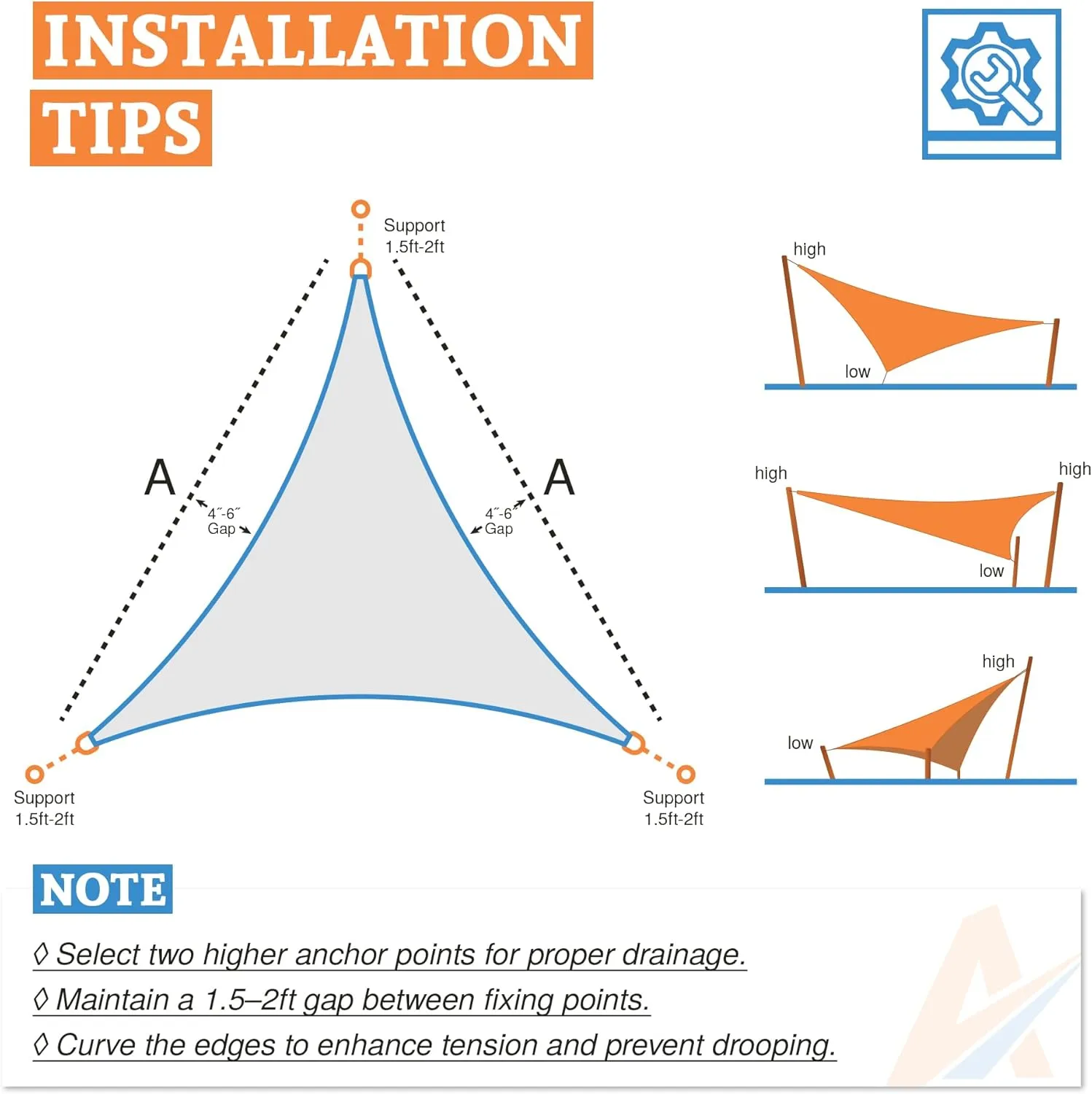 Equilateral Triangle Shade Sail 12' x 12' x 12' Canopy to Block Sunlight for Outdoor Patio Garden Patio Deck Pergola (Brown)