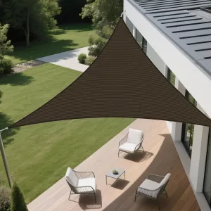 Equilateral Triangle Shade Sail 12' x 12' x 12' Canopy to Block Sunlight for Outdoor Patio Garden Patio Deck Pergola (Brown)
