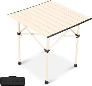 esmen Outdoor Folding Camping Table with Storage Bag,Portable Foldable Egg Roll Table,Carbon Steel for Beach,Camping,Picnic,Travel