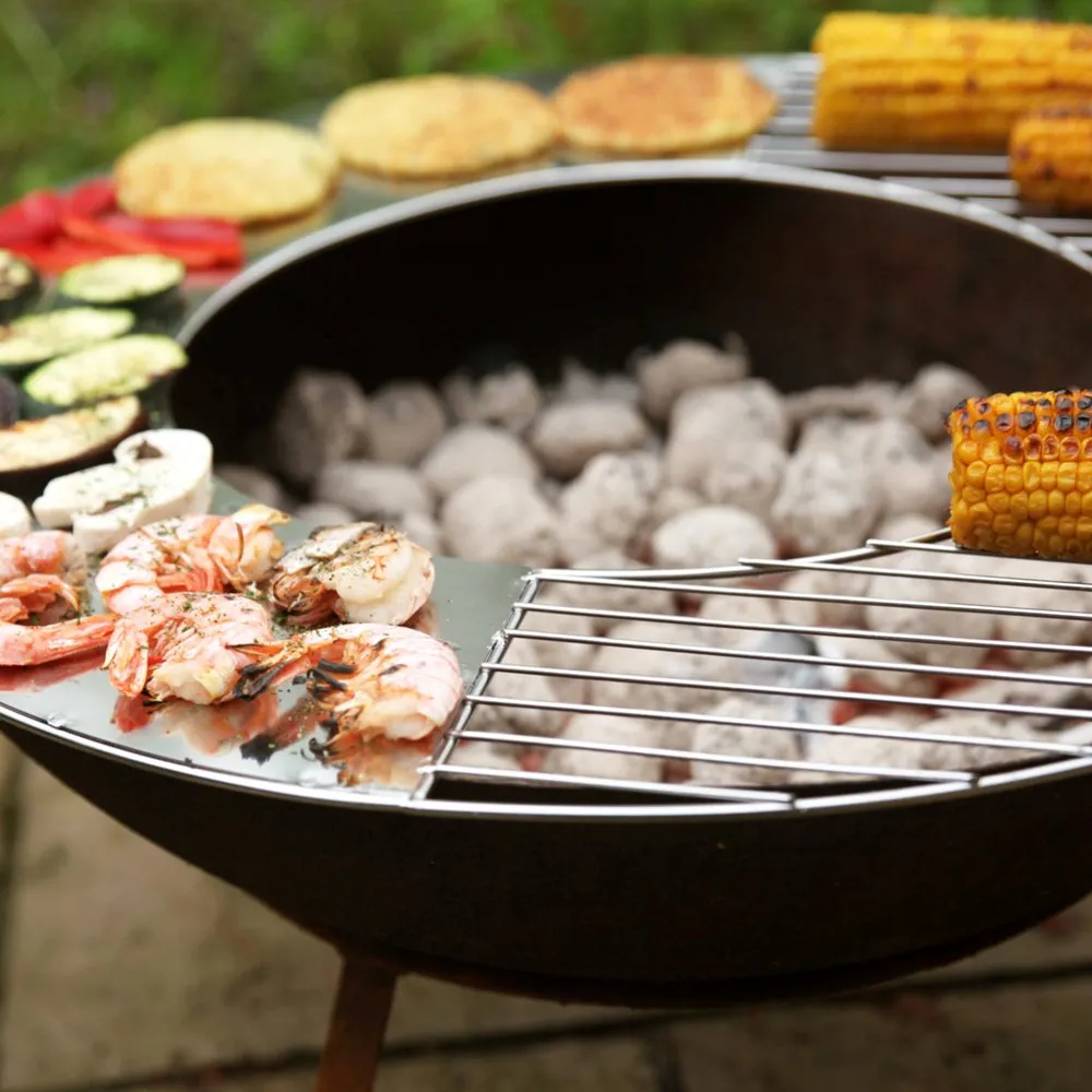 ESSCHERT DESIGN BBQ Grill / Griddle for Firebowl - Stainless Steel