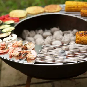 ESSCHERT DESIGN BBQ Grill / Griddle for Firebowl - Stainless Steel