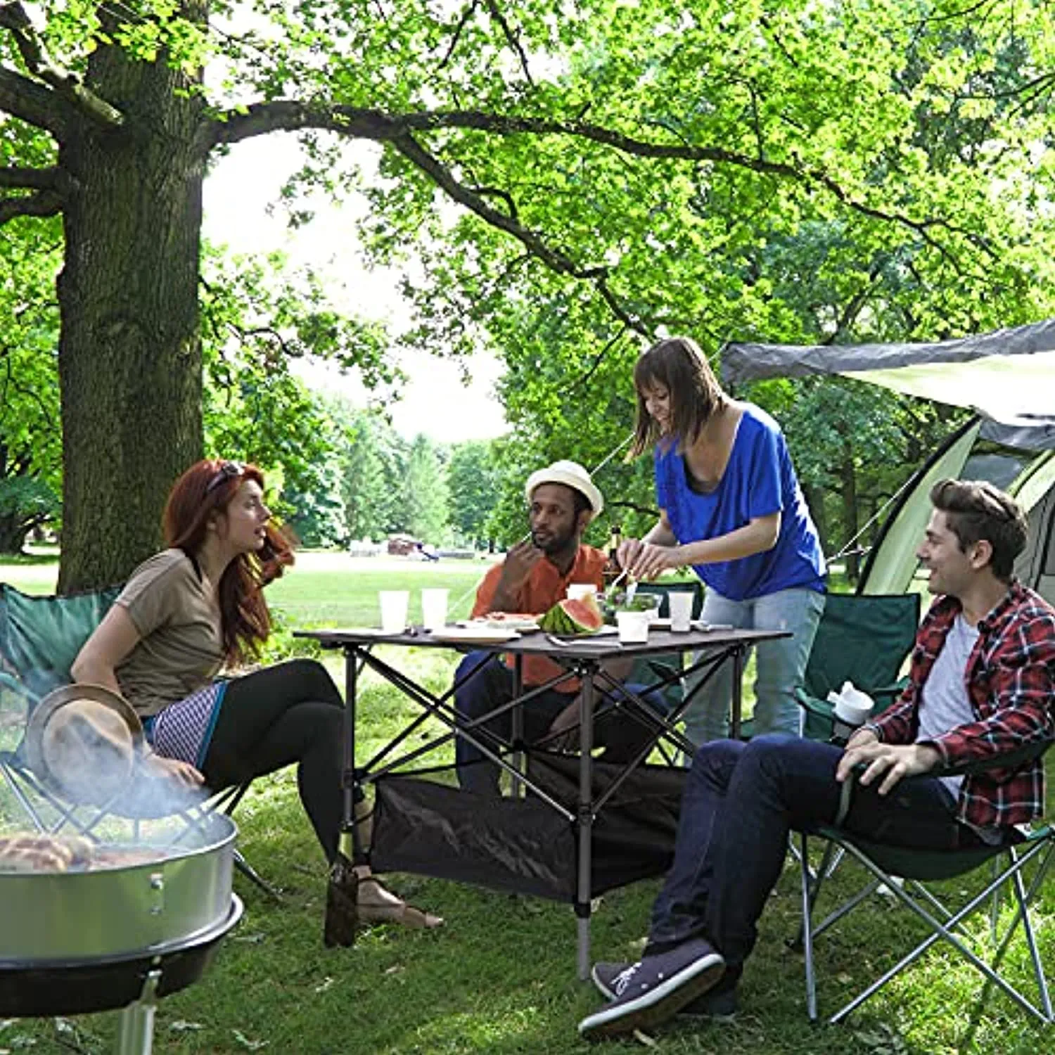 Esup Folding Camping Table Portable Ultralight Picnic Aluminum Roll-up Compact Table with Carrying Bag for Hiking,Outdoor,Camping, Beach,Backyard, BBQ, Party, Patio, Fishing