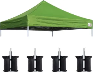Eurmax USA New 10x10 Pop Up Canopy Replacement Canopy Tent Top Cover, Instant Canopy Top Cover ONLY, Choose 30 Colors,Bonus 4PC Pack Weight Bag (Field Green)
