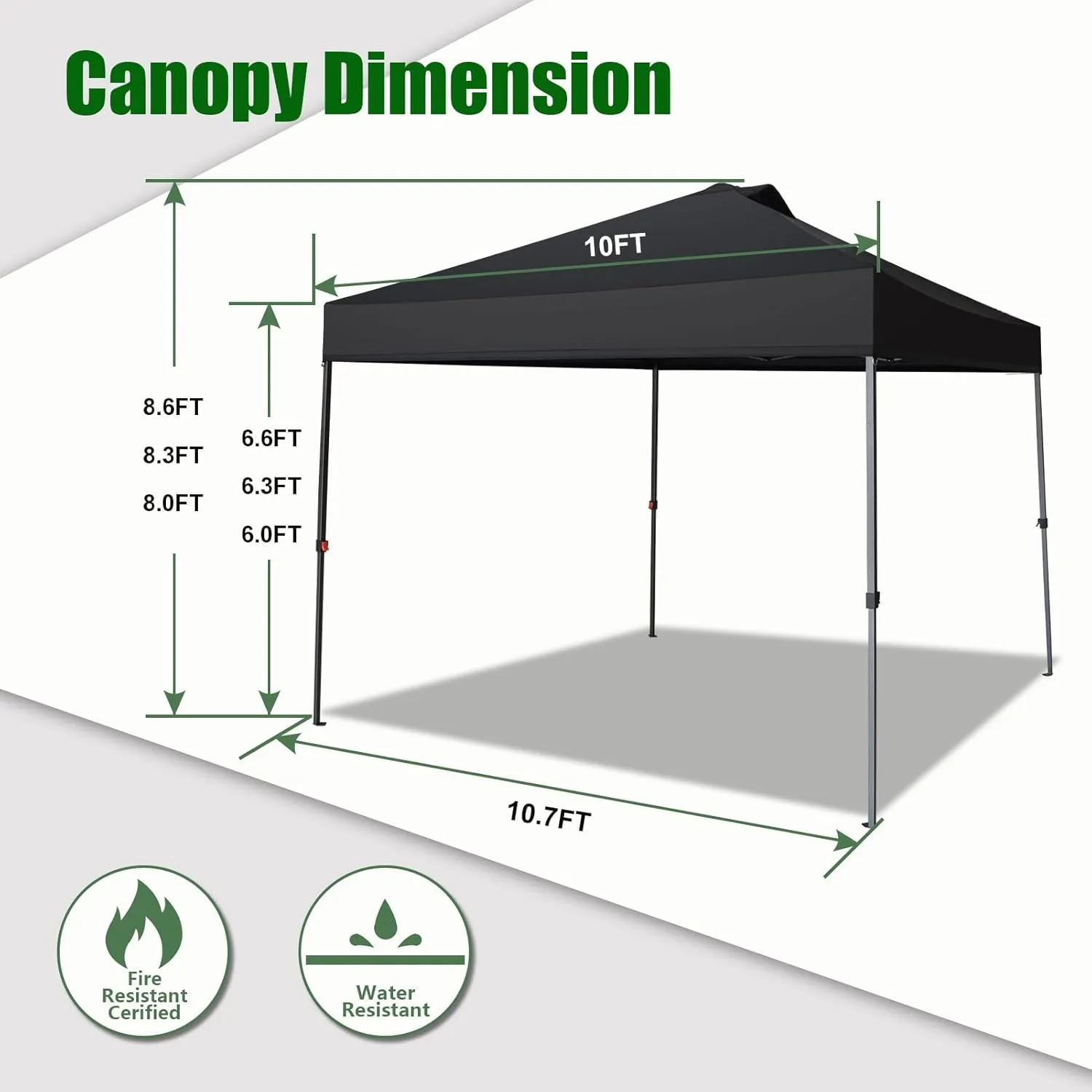 Eurmax USA NOMATTER ONE-Person Open&Close 10x10ft Pop Up Canopy Tent，Portable Shelter for Outdoor Events，Instant Canopies, Temporary Sunshade,Bonus 4 Sand Bags(White)