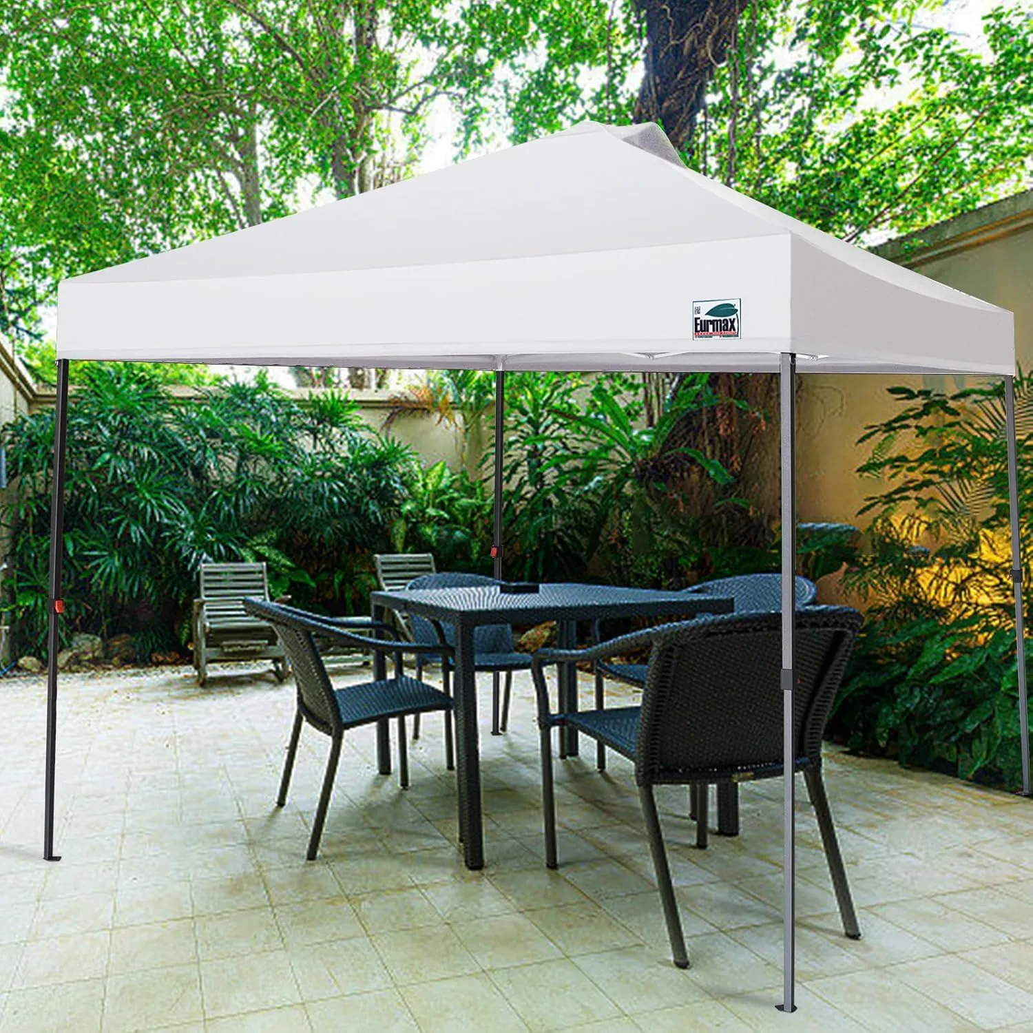 Eurmax USA NOMATTER ONE-Person Open&Close 10x10ft Pop Up Canopy Tent，Portable Shelter for Outdoor Events，Instant Canopies, Temporary Sunshade,Bonus 4 Sand Bags(White)