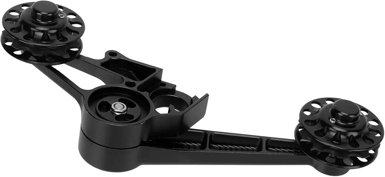 EVTSCAN 10T Folding Bike Chain Tensioner Aluminum Alloy Rear Derailleur Guide Bicycle Accessories for Internal External Gears (Black)