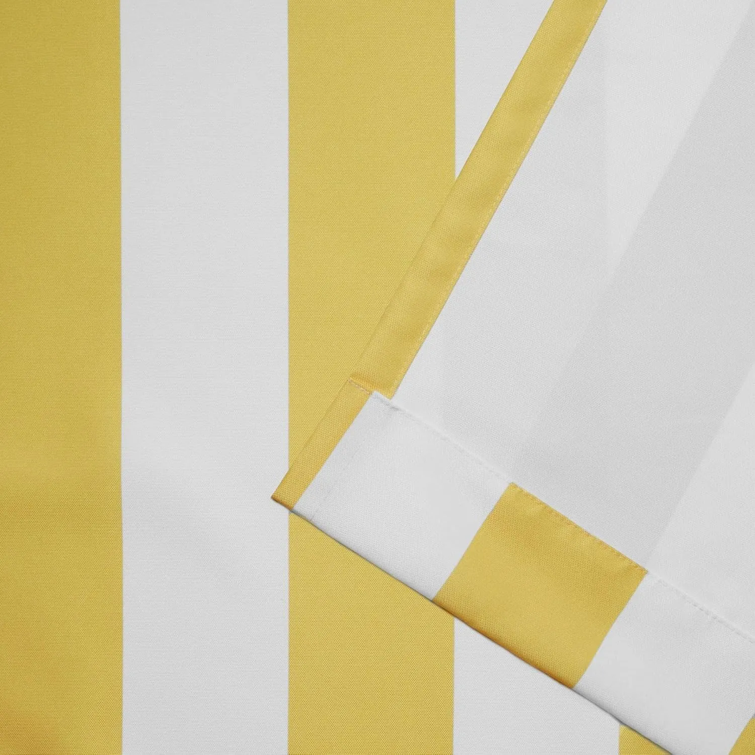 Exclusive Home Canopy Stripe Indoor/Outdoor Grommet Top Curtain Panel, 54"x84", Sunbath / White, Set of 2