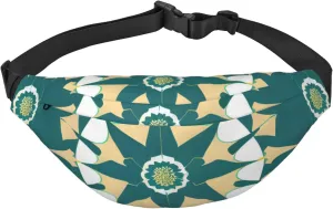 Exotic Style Floral Men'S And Women'S Waist Pack, Crossbody Bag With Adjustable Belt For Running, Traveling, Sports, Hiking