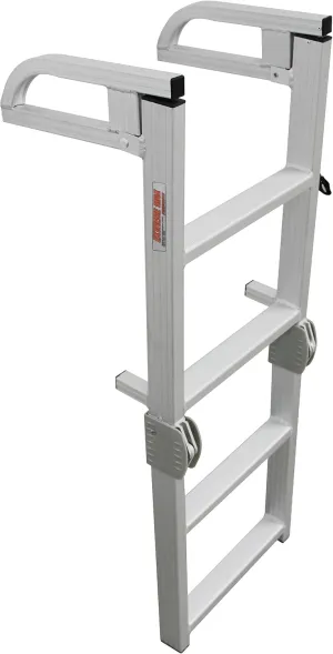 Extreme Max 3005.4089 Aluminum 4-Step Compact Folding Pontoon Boarding Ladder