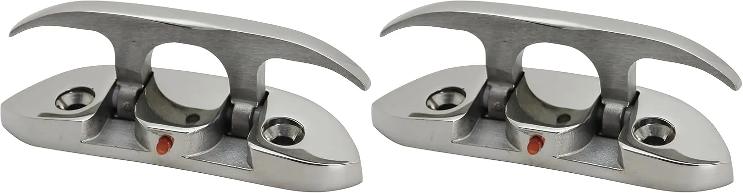 Extreme Max 3006.6631.2 Folding Stainless Steel Cleat - 4-1/2”, Value 2-Pack