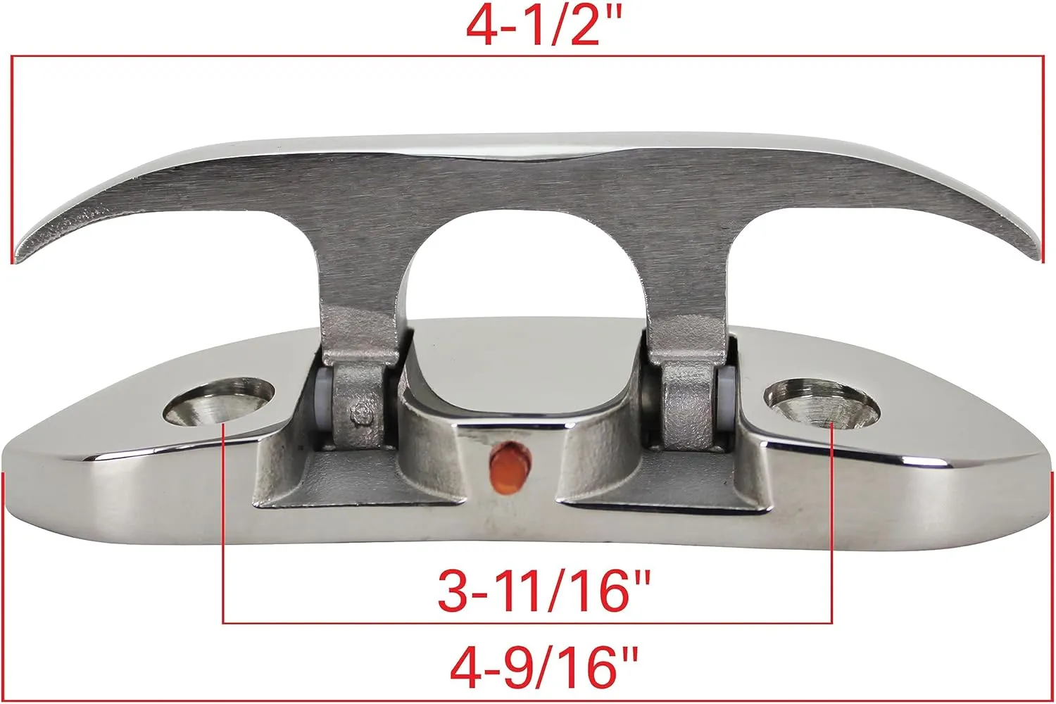 Extreme Max 3006.6631.2 Folding Stainless Steel Cleat - 4-1/2”, Value 2-Pack