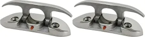 Extreme Max 3006.6631.2 Folding Stainless Steel Cleat - 4-1/2”, Value 2-Pack