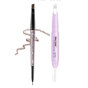 Eyebrow Pencil - Light Brown Dual Ended Brow Pen & Eyebrow Wax Pen, Waterproof Smudge Proof Long Lasting Eyebrow Pen, Eyebrow Waxing Shaping Clear Eye Makeup Kit