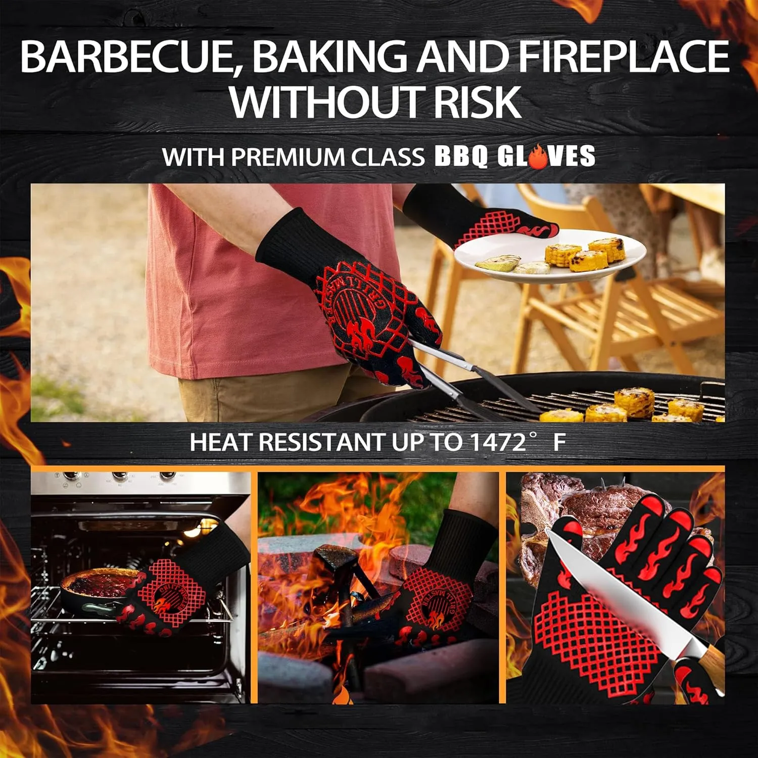 Fathers Day Dad Gifts, Gifts for Dad from Daughter BBQ Blanket with Grill Gloves, Meat Resting Bag for BBQ Smoking, Grilling Gloves Heat Resistant for Outdoor Grill Party on Birthday Christmas