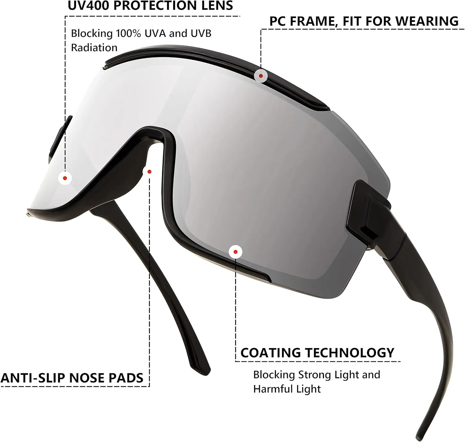 FEISEDY Cycling Glasses Men Women Sport Sunglasses 80s ski Goggles Driving Fishing Biking Sunglasses UV Protection B2944