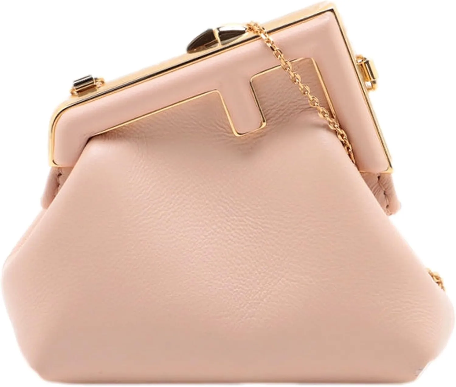 FENDI First Poudre Powder Pink Leather Nano Micro Charm Pouch Bag