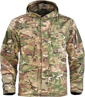 Finelylove Mens Military Tactical Jacket Waterproof Rain Jacket Warm Winter Raincoat Mountain Windbreaker with 6 Pockets