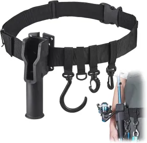 Fishing Rod Holster, Fishing Waist Belt Rod Holder, Adjustable Pole inserter for Spinning Casting Reel Outdoor Fishing