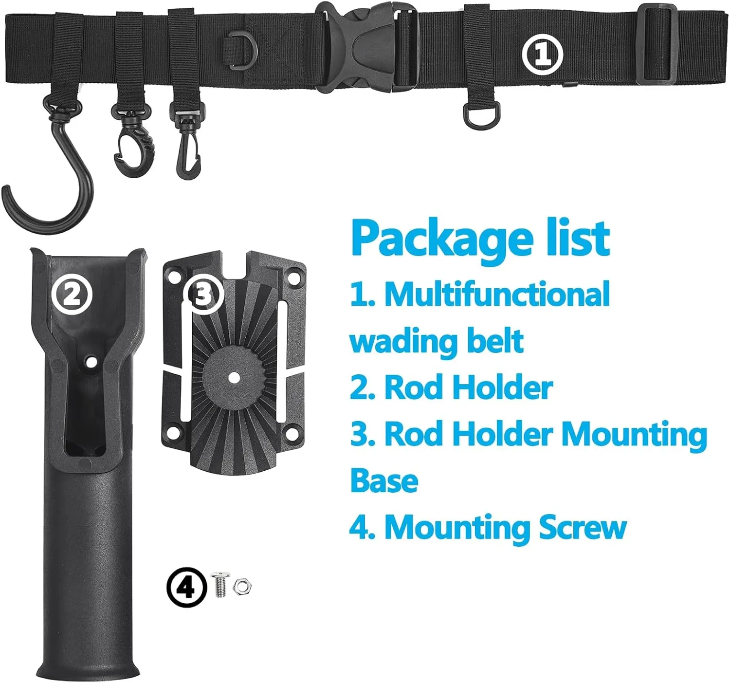 Fishing Rod Holster, Fishing Waist Belt Rod Holder, Adjustable Pole inserter for Spinning Casting Reel Outdoor Fishing