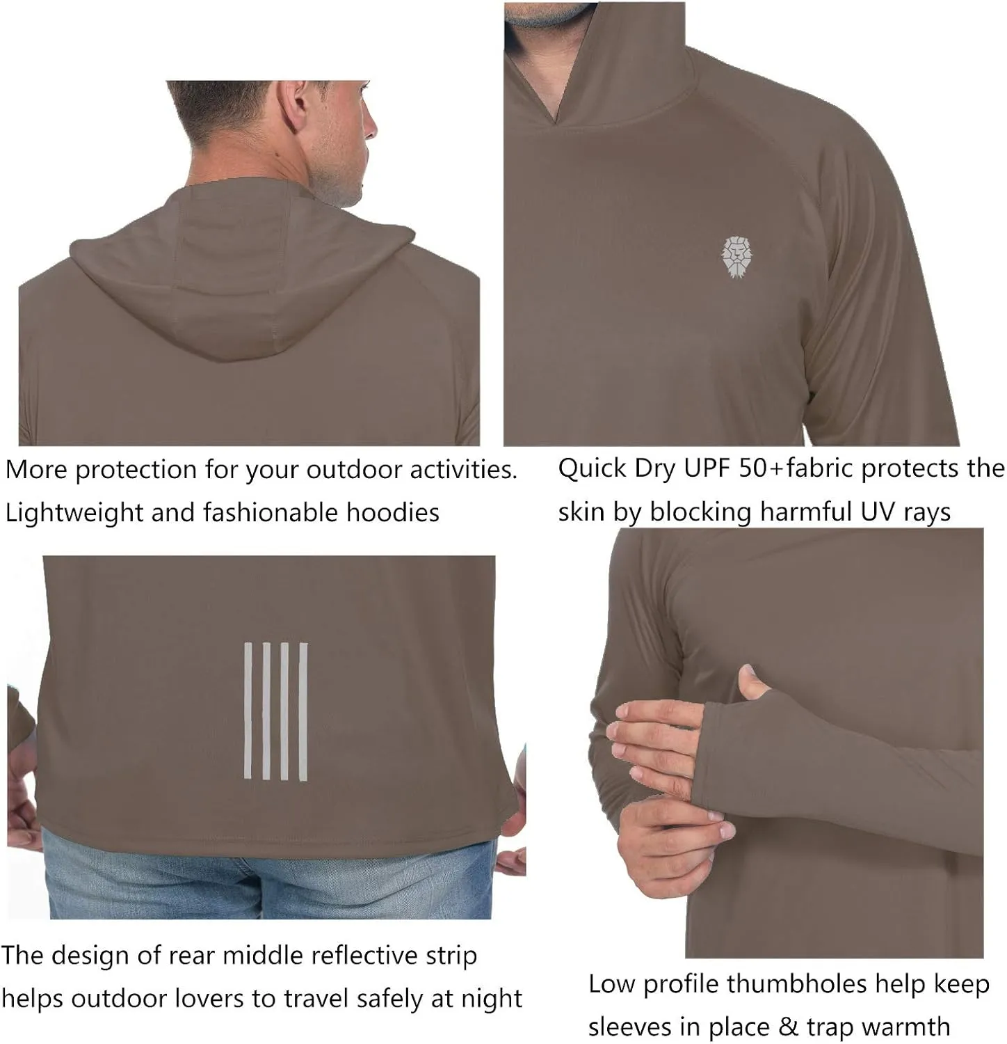 Fishing Shirts for Men Long Sleeve - Sun Protection SPF 50  UV Tshirt Hoodies