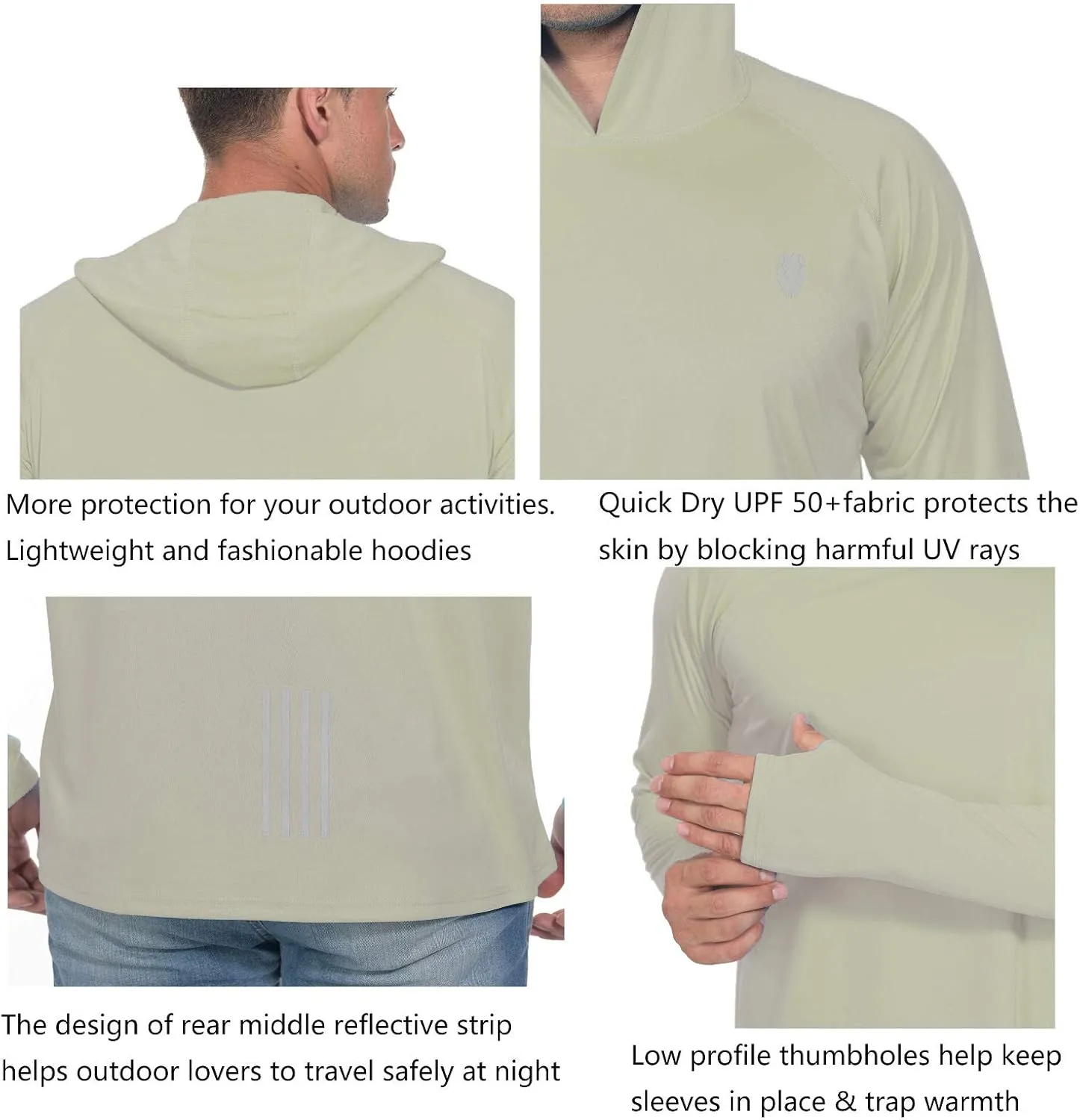 Fishing Shirts for Men Long Sleeve - Sun Protection SPF 50  UV Tshirt Hoodies