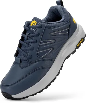 FitVille Mens Wide Hiking Shoes Water Repellent Outdoor Work Shoes Trekking Trails Sneakers with Arch Support - Sturdy Core