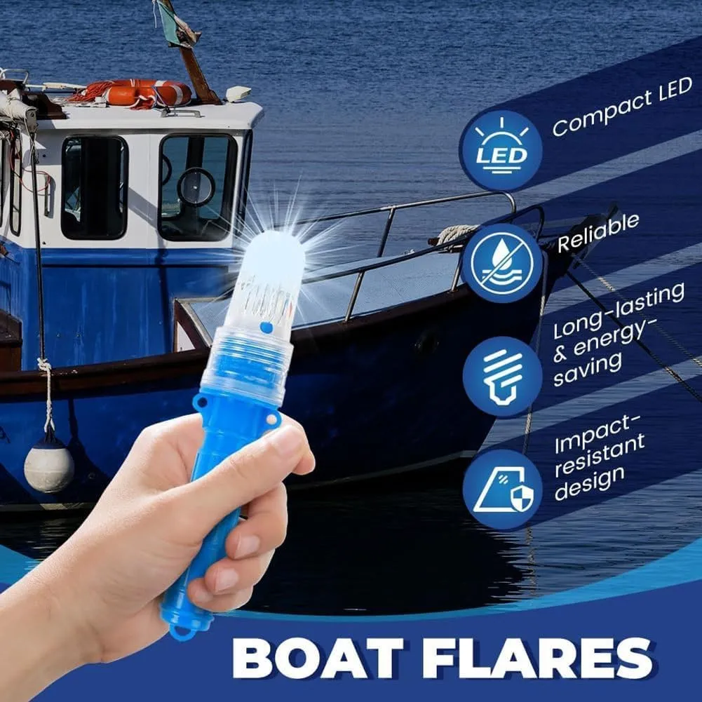 Flares for Boating, Boat Flares Coast Guard Approved Marine, Waterproof Emergency Signals for Fishing Nets, Boats Strobe Safety Lights Kit Navigation, Intelligent Control(Mix)