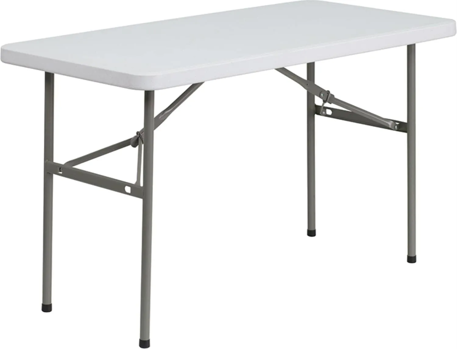 Flash Furniture Elon 4-Foot Granite White Plastic Folding Table & Hercules Series Plastic Folding Chairs for Parties and Weddings, Stackable Commercia