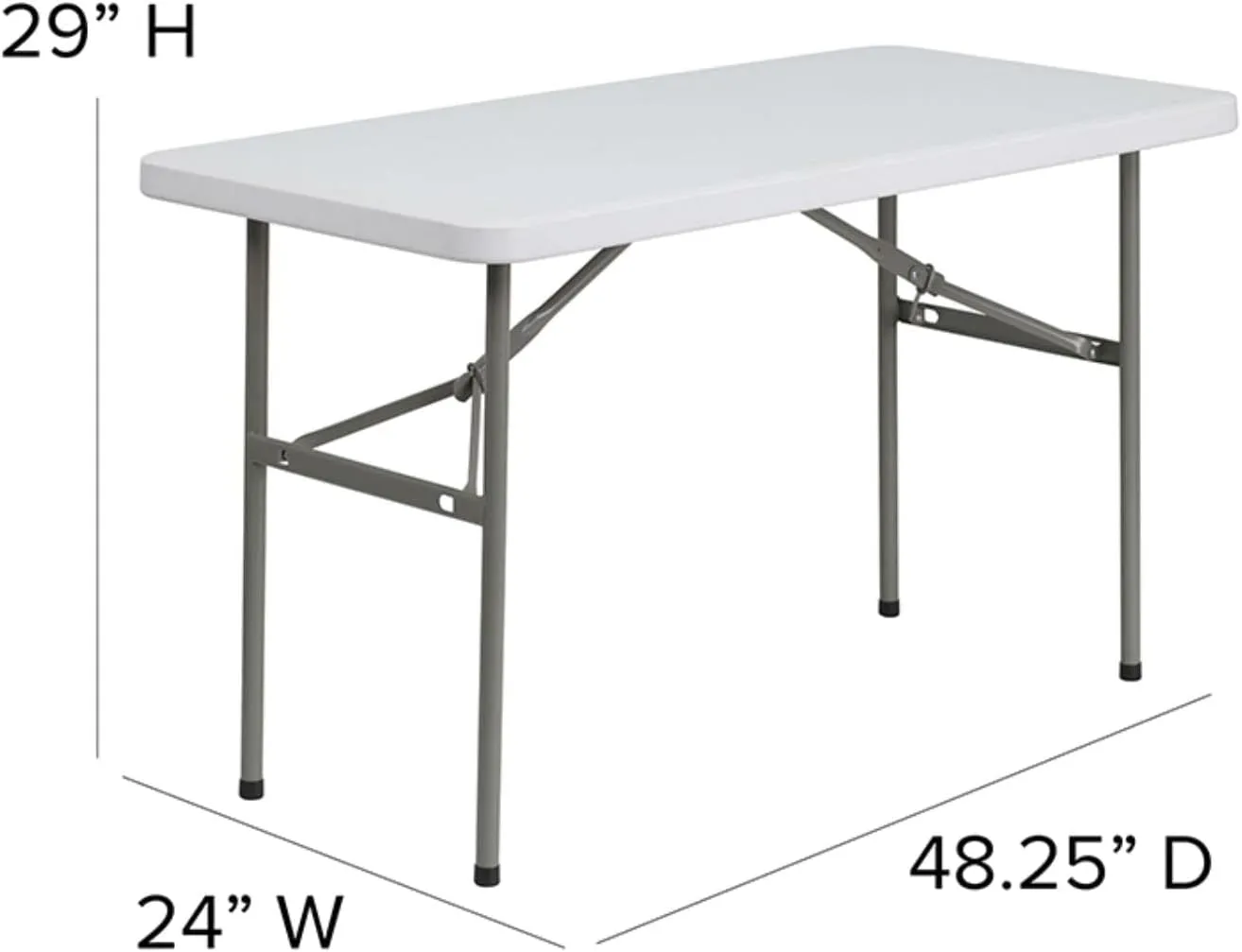 Flash Furniture Elon 4-Foot Granite White Plastic Folding Table & Hercules Series Plastic Folding Chairs for Parties and Weddings, Stackable Commercia