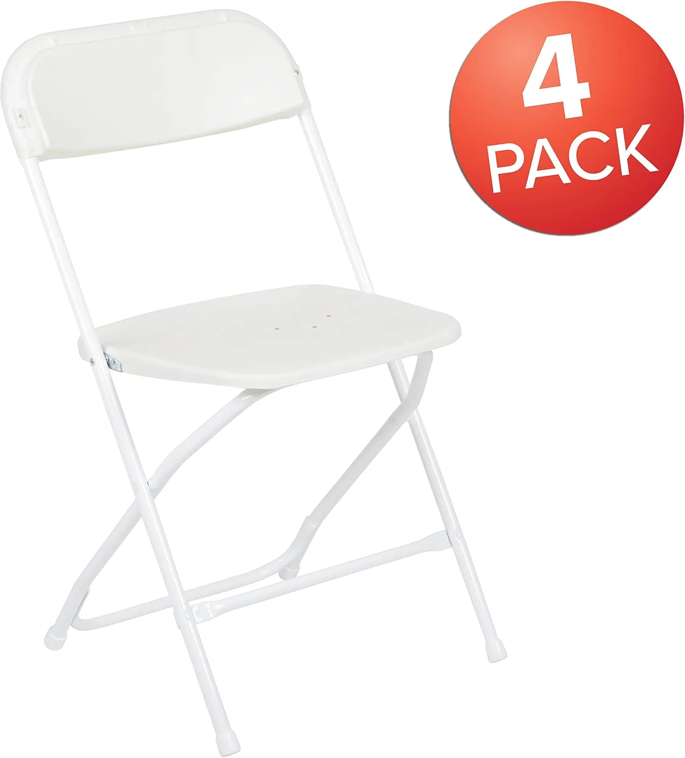Flash Furniture Elon 4-Foot Granite White Plastic Folding Table & Hercules Series Plastic Folding Chairs for Parties and Weddings, Stackable Commercia