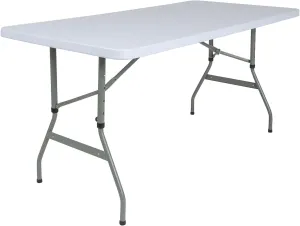 Flash Furniture Kathryn 4.93-Foot Height Adjustable Granite White Plastic Folding Table