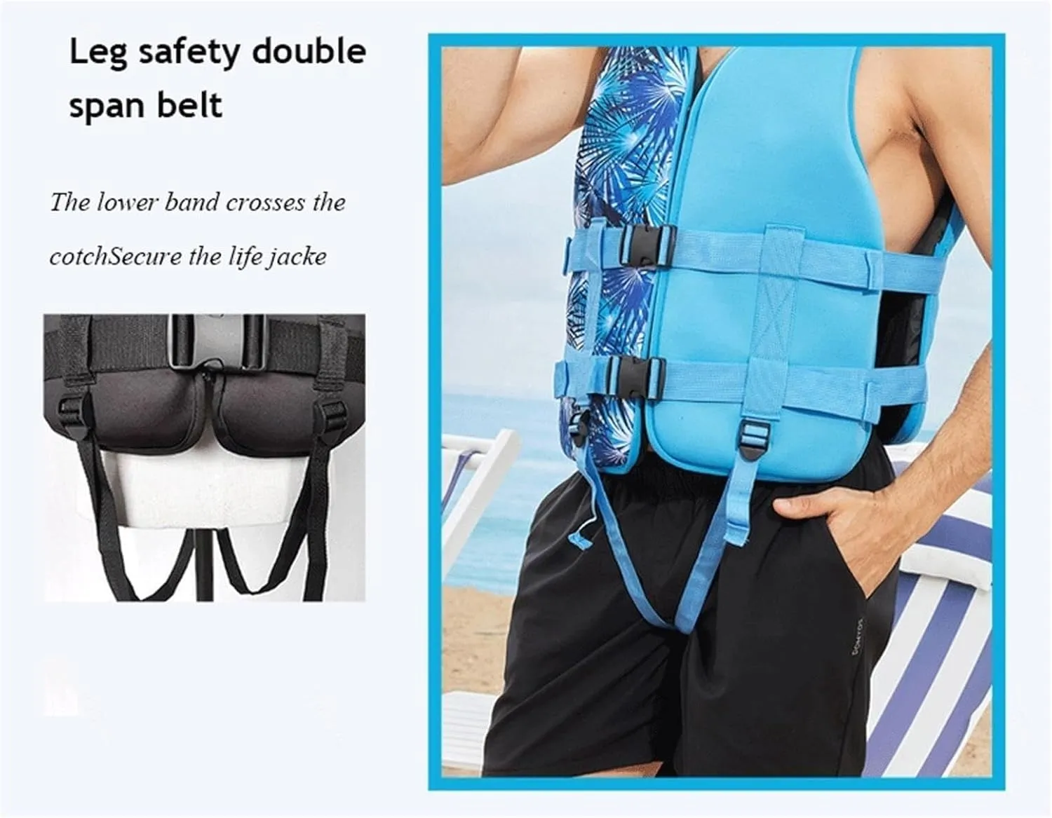Float Jacket for Adult with Zipper and Adjustable Belt, Swimming Vest for Kayaking, Paddle Boarding, Fishing, Surfin