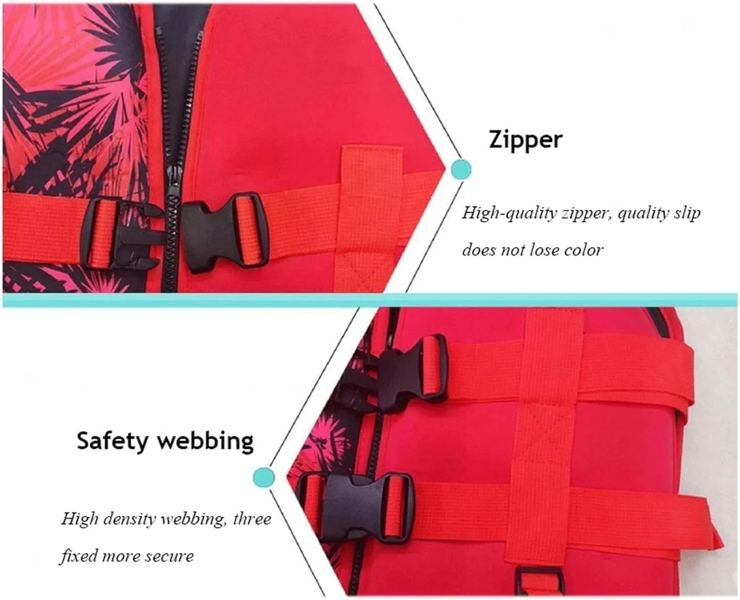 Float Jacket for Adult with Zipper and Adjustable Belt, Swimming Vest for Kayaking, Paddle Boarding, Fishing, Surfin