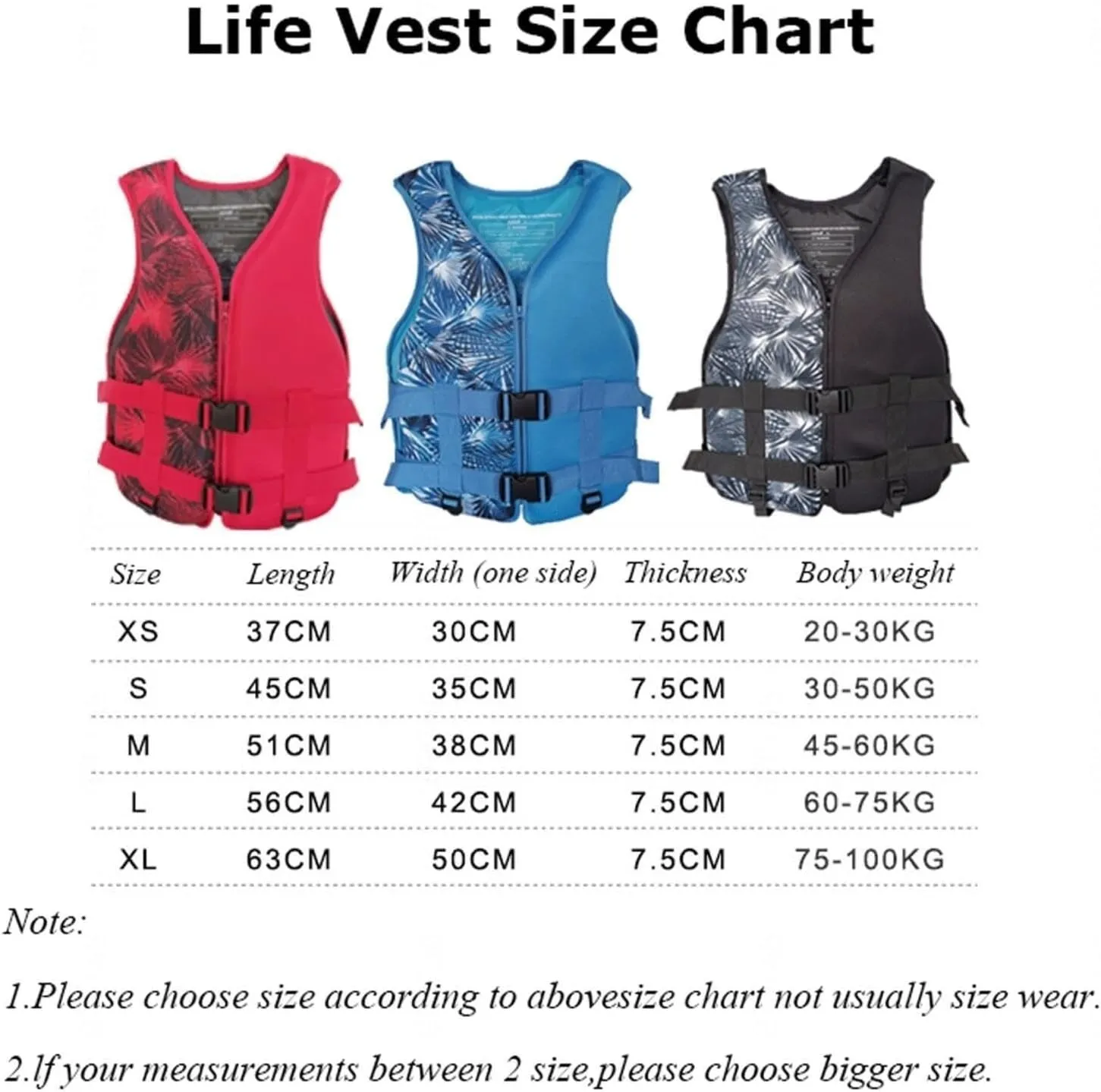 Float Jacket for Adult with Zipper and Adjustable Belt, Swimming Vest for Kayaking, Paddle Boarding, Fishing, Surfin