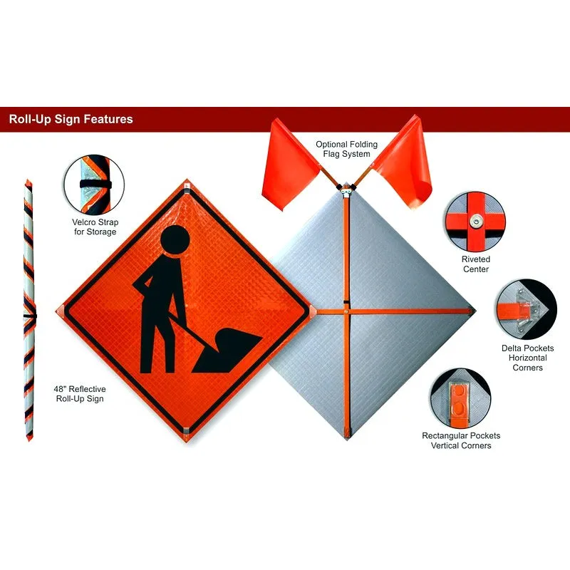 Fold & Roll™ Roll-Up Signs - 48 in. x 48 in.