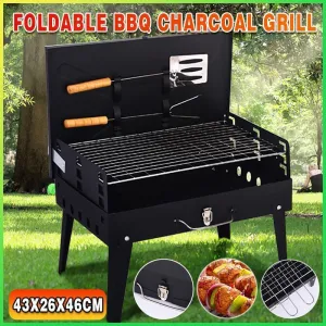 Foldable BBQ Charcoal Grill Portable Outdoor Hibachi Camping Barbecue Large Set