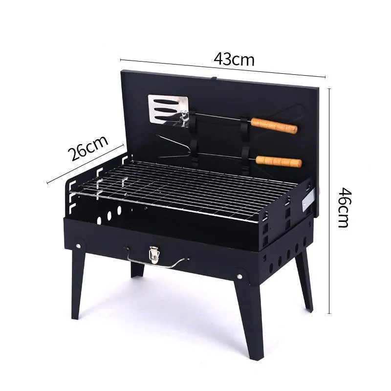 Foldable BBQ Charcoal Grill Portable Outdoor Hibachi Camping Barbecue Large Set