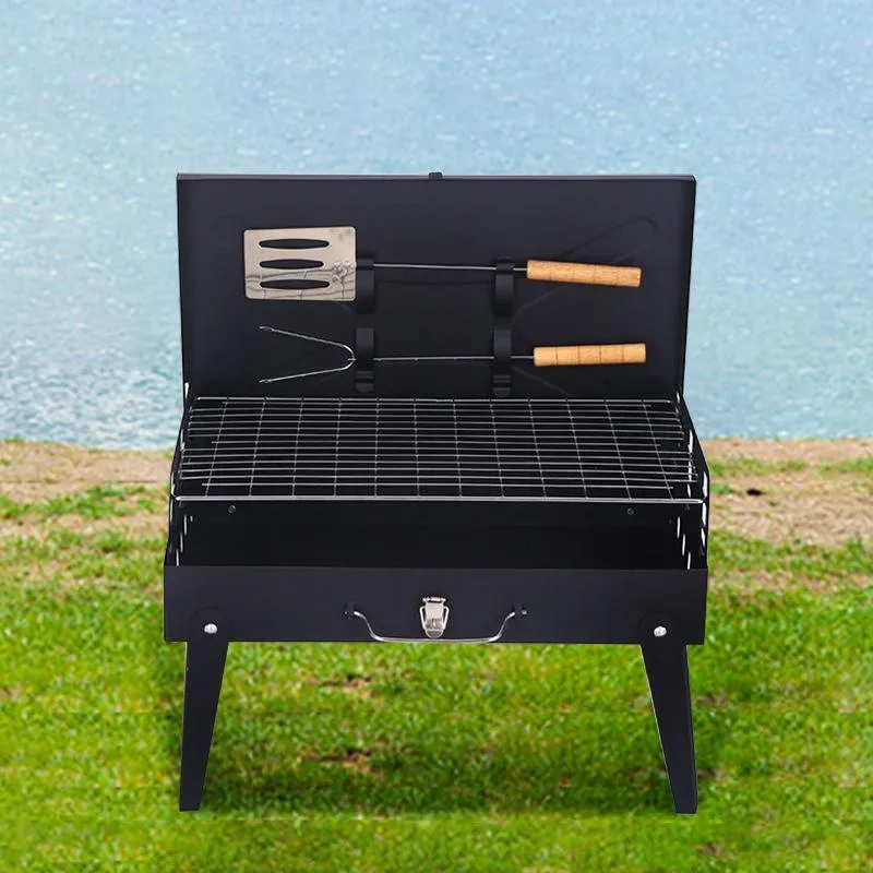 Foldable BBQ Charcoal Grill Portable Outdoor Hibachi Camping Barbecue Large Set